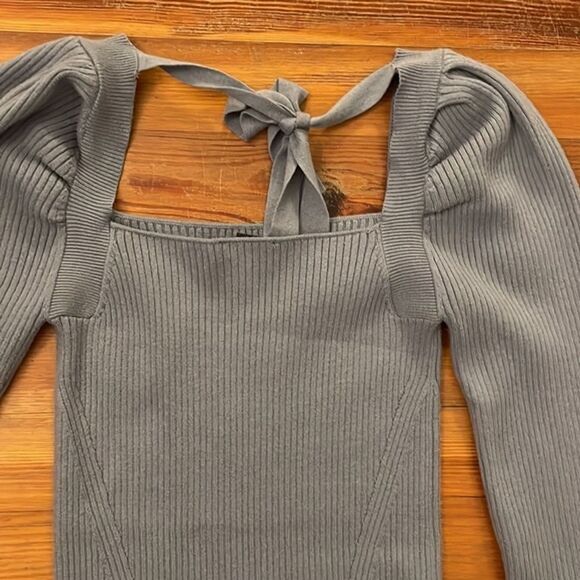 House of Harlow 1960 Dune Blue Rib Knit Sweater Dress Womens Size Medium NEW - Picture 10 of 11